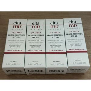 Lot 4‎ Elta MD UV Sheer Broad Spectrum SPF 50+ Facial Sunscreen Oil Free 1 fl oz